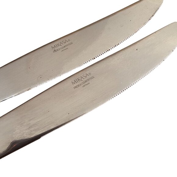 2 Mikasa French Countryside Dinner Knife 9" stainless center ridge glossy - Picture 4 of 8